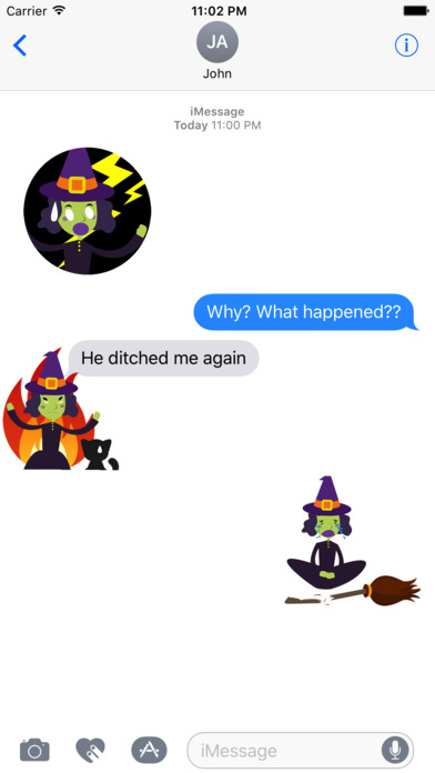 Animated Evil Green Witch Stickers Pack screenshot 4