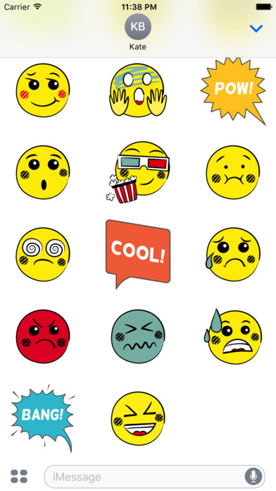 Yellow Comic Emoji Stickers screenshot 3