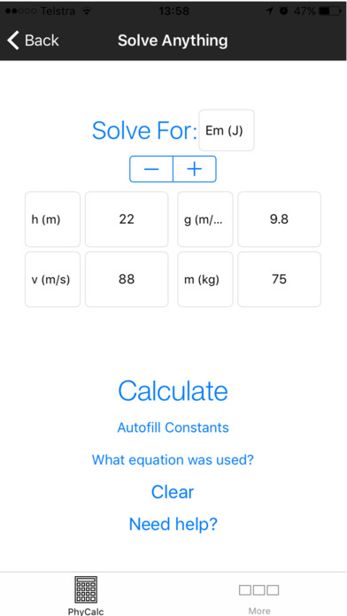 PhyCalc - The All-In-One Physics Calculator! screenshot 2