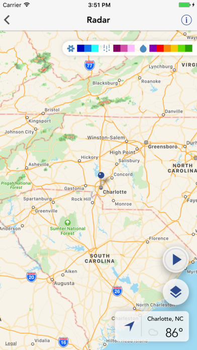 CLTwx: Charlotte NC weather forecast traffic radar screenshot 4