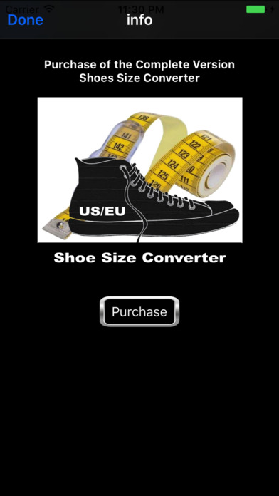 Shoes Size Converter Lite screenshot 2