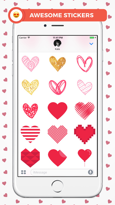 Hearts Stickers for iMessage screenshot 2