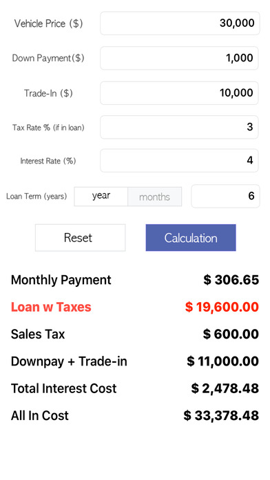 JY Car Auto Loan Calculator screenshot 2