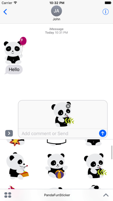 Panda Fun Sticker screenshot 2