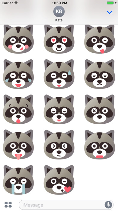 Raccoon Emojis Stickers screenshot 2