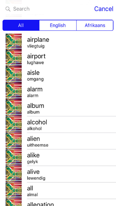 Afrikaans Dictionary GoldEdition screenshot 3
