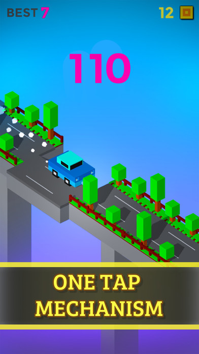 Bridge Crossing-Tap Blocky Car screenshot 2