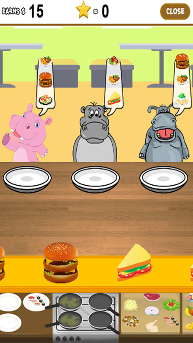 Kids Restaurant Games And Hippo Fast Food screenshot 2