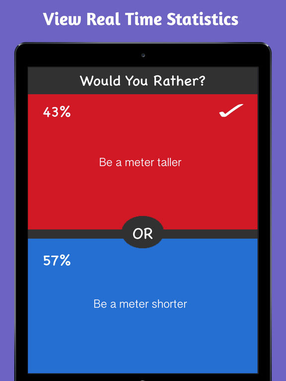 Screenshots of What Would You Choose? Rather Fun Party Game for iPad