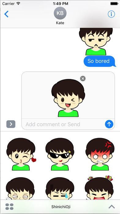 ShinichiOji Emojis & Stickers Pack for iMessage screenshot 2