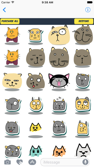 Funny Cartoon Cat Stickers - Cartoon Cat Emojis screenshot 3