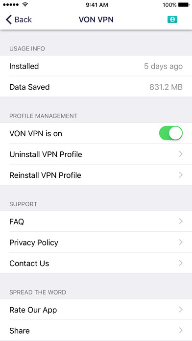 Von VPN Proxy - anonymous surfing and better net screenshot 4