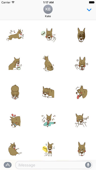 Lovely Boxer Dog Emoji Sticker screenshot 2
