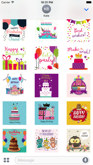 Animated Happy Birthday Card Stickers screenshot 2