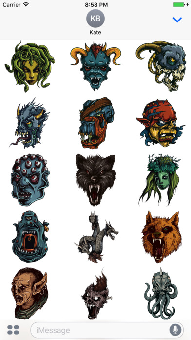 Monster Face Stickers screenshot 2