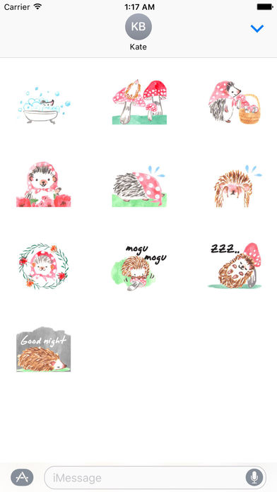 Watercolor Hedgehog and Mushroom Sticker screenshot 3