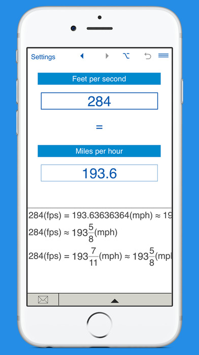 Feet per second / Miles per hour Converter screenshot 3