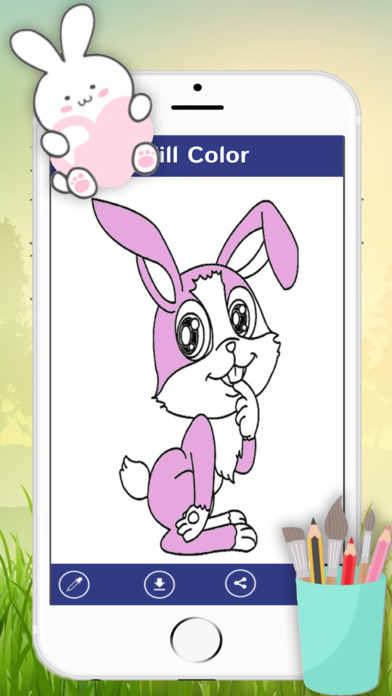 Cute Bunny Coloring Painting Book for kid screenshot 3