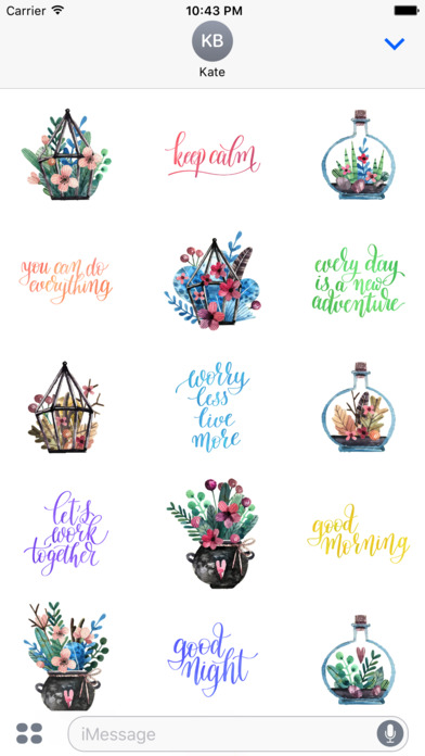 Amazing Flowers and Quotes Watercolor Stickers screenshot 2