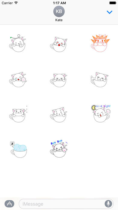 Cute Cat in a Cup Sticker screenshot 3
