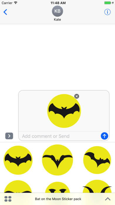 Bat on the Moon stickers emoji screenshot 3