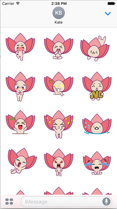 Little Lotus Sticker - Lotus Flower Emoji GIF screenshot 2