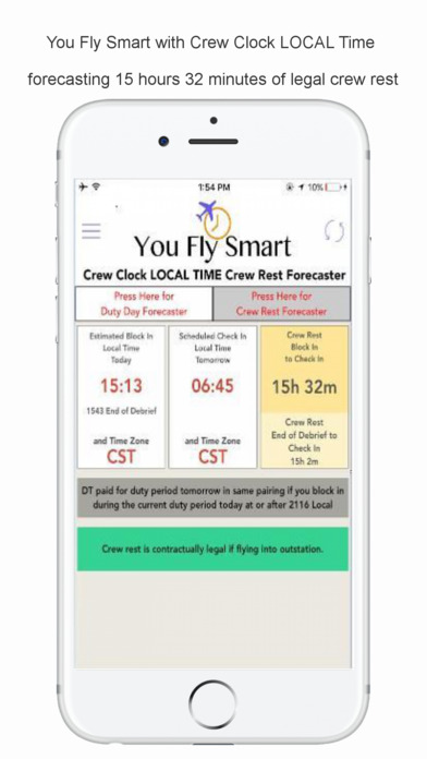 You Fly Smart with Crew Clock LOCAL Time screenshot 4
