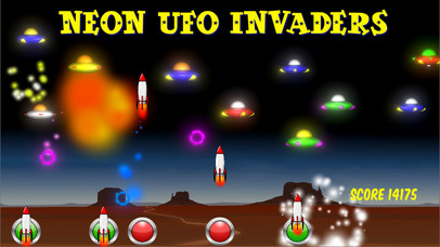 Neon UFO Invaders from Space screenshot 2