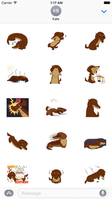 Chocolate Dachshund Dog - WeenieMoji Emoji Sticker screenshot 2