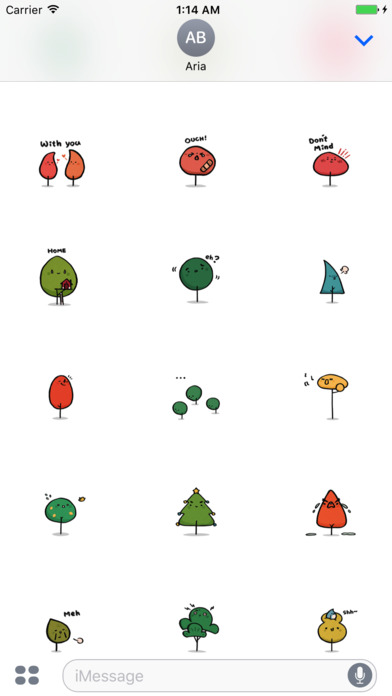 Animated Cute Bear - Stick Man - Tree Sticker screenshot 2