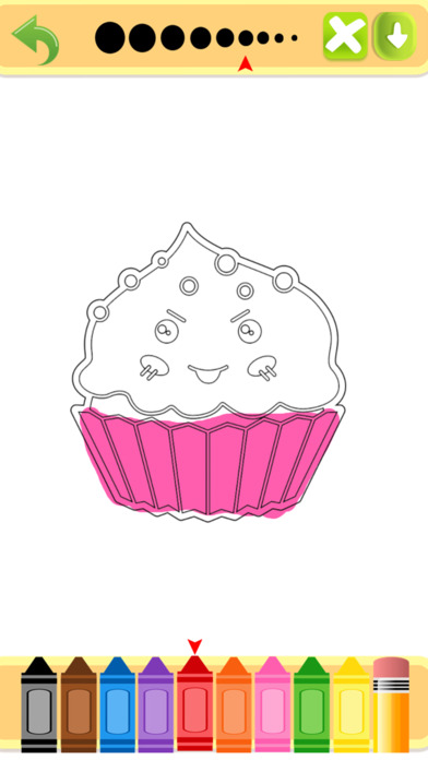 Cute Tasty Cupcakes Coloring Book Full screenshot 3