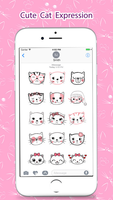 Cute Cat Pink Stickers Pack screenshot 3