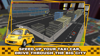 Blocky Loop Taxi Driver 3D screenshot 2