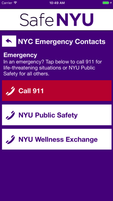 Safe NYU screenshot 2