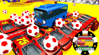 Baby Superheroes Soccer Color Car Parking screenshot 4