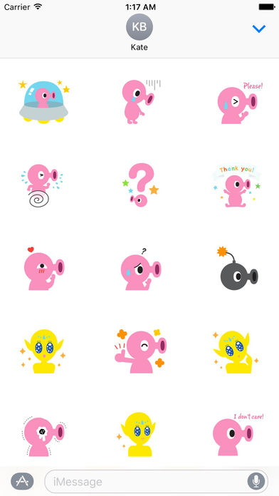 Cute Alien - AlienMoji Sticker screenshot 2
