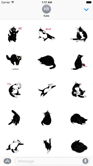 Catmoji - Adorabel Black Cat Sticker screenshot 2