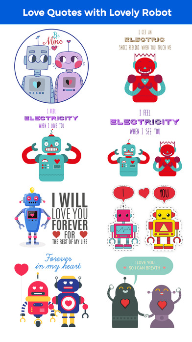 Love Quotes with Monster,Robot,Dinosaur Characters screenshot 2