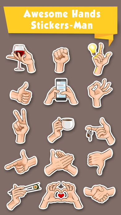 Awesome Hands Stickers - Men screenshot 3