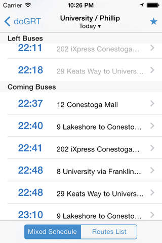 doGRT - GRT Bus Schedule screenshot 2