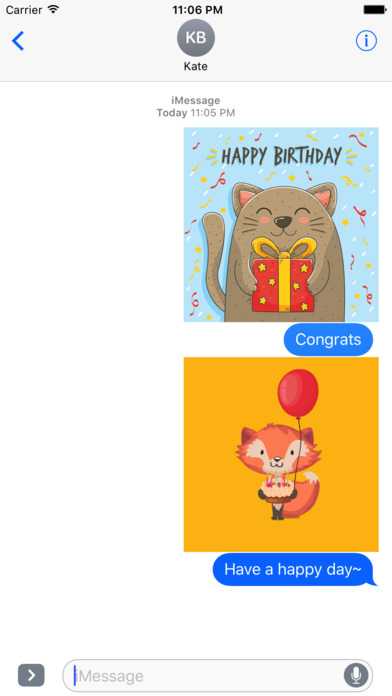 Birthday Card - Best Wishes with Cute Animals screenshot 3