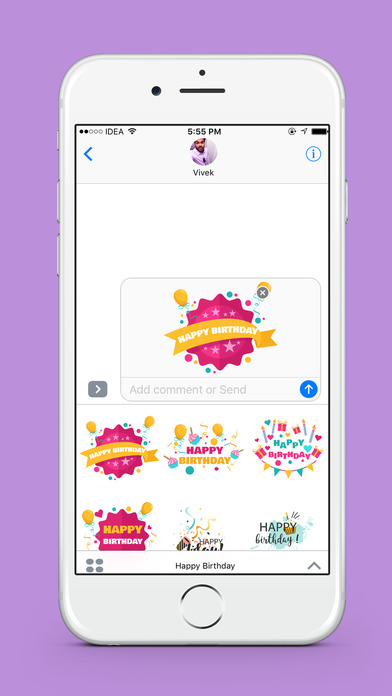 Happy Birthday Sticker Pack for iMessge screenshot 2