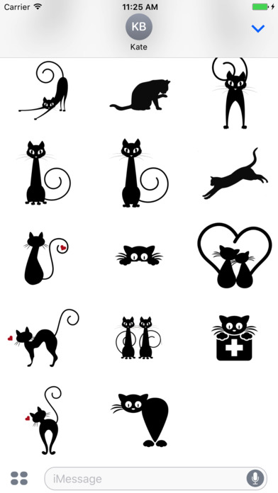 Cute Black Cat stickers emoji screenshot 3