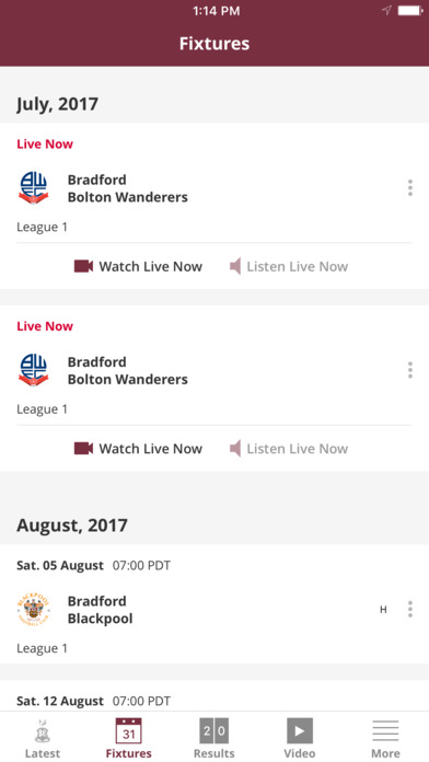 Bradford City Official App screenshot 2