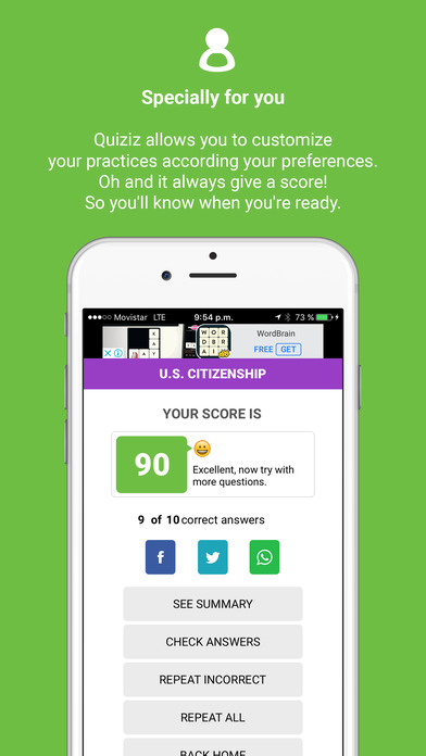 Quiziz U.S. Citizenship screenshot 4