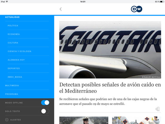 Captura de pantalla del iPad 5
