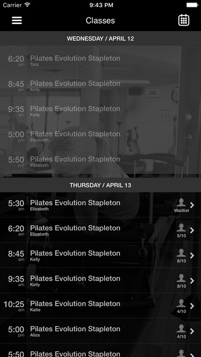 Pilates Evolution Stapleton screenshot 3