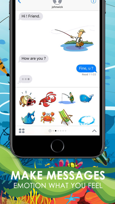 Fishing Emojis Stickers by ChatStick screenshot 2