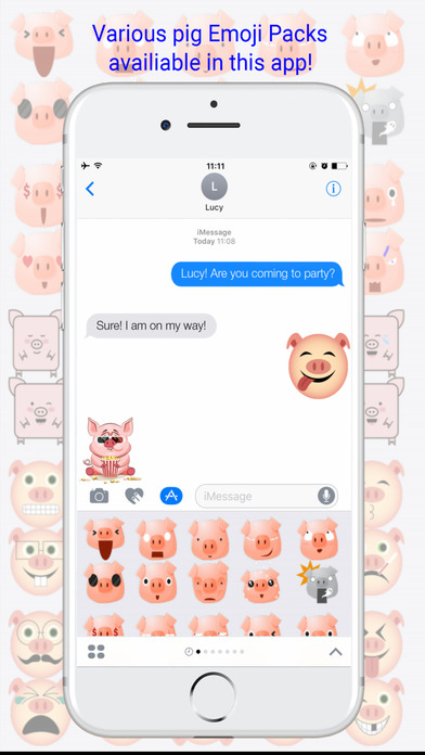 Pig Emoji - Cute Piggy Emojis Keyboard screenshot 2