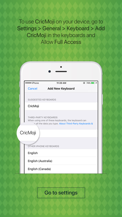CricMoji - cricket emoji & stickers keyboard app screenshot 4